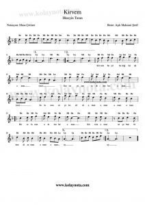 Kirvem Kolay Bağlama Notaları