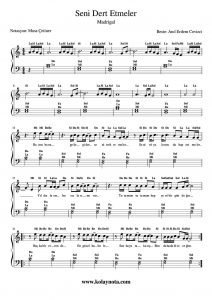 Seni Dert Etmeler Piyano Notası