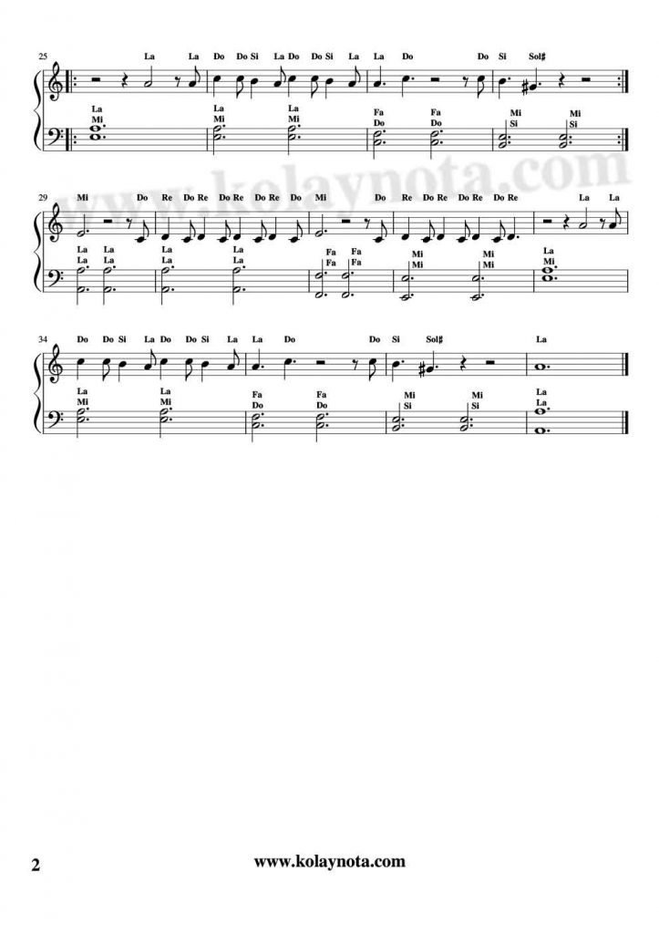 Believer Kolay Piyano Notaları - 2