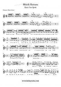 Emir Can İğrek - Müzik Kutusu Notaları