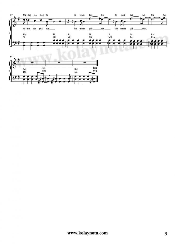 Cambaz Piyano Notaları - 3
