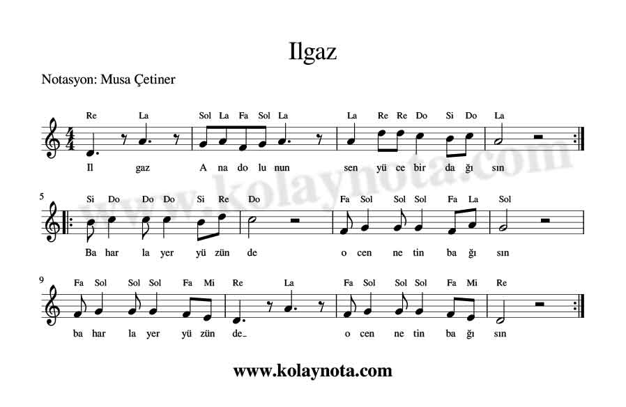 Ilgaz Anadolu'nun Melodika Notası