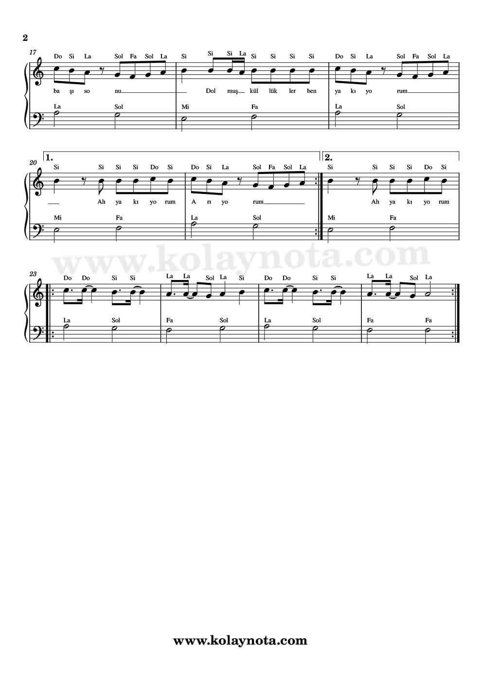 Edis - Arıyorum - Kolay Piyano - 2