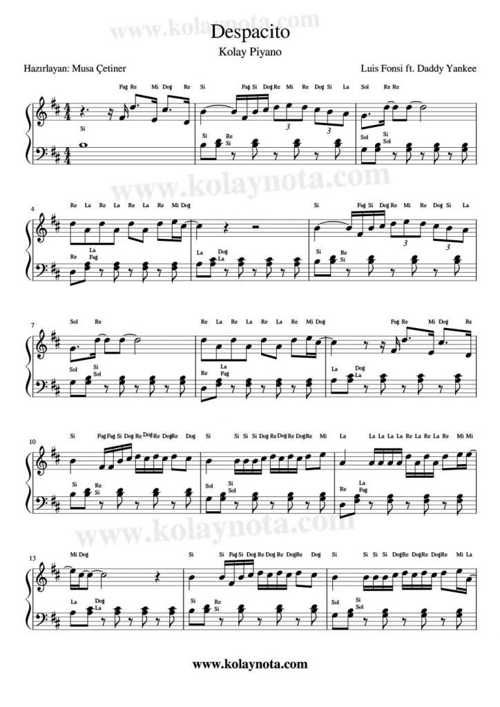 Despacito - Kolay Piyano