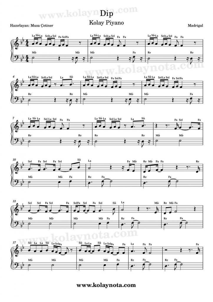 Dip - Piyano Notası