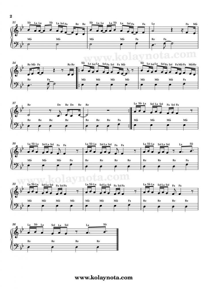 Dip - Piyano Notası - 2