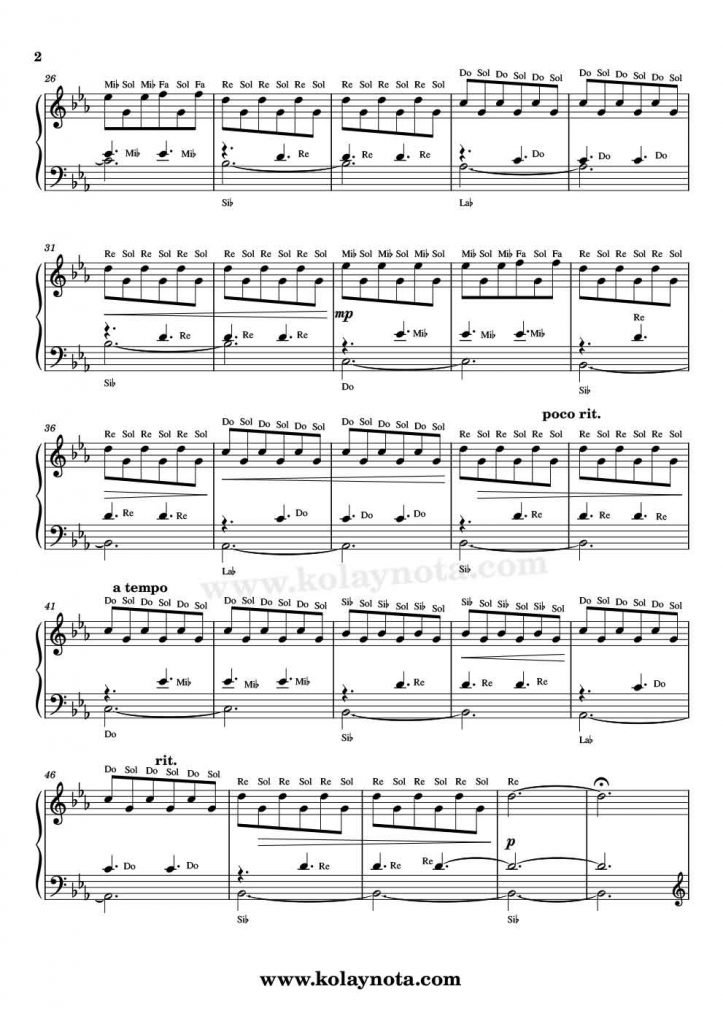Epilogue - Piyano Notası - 2