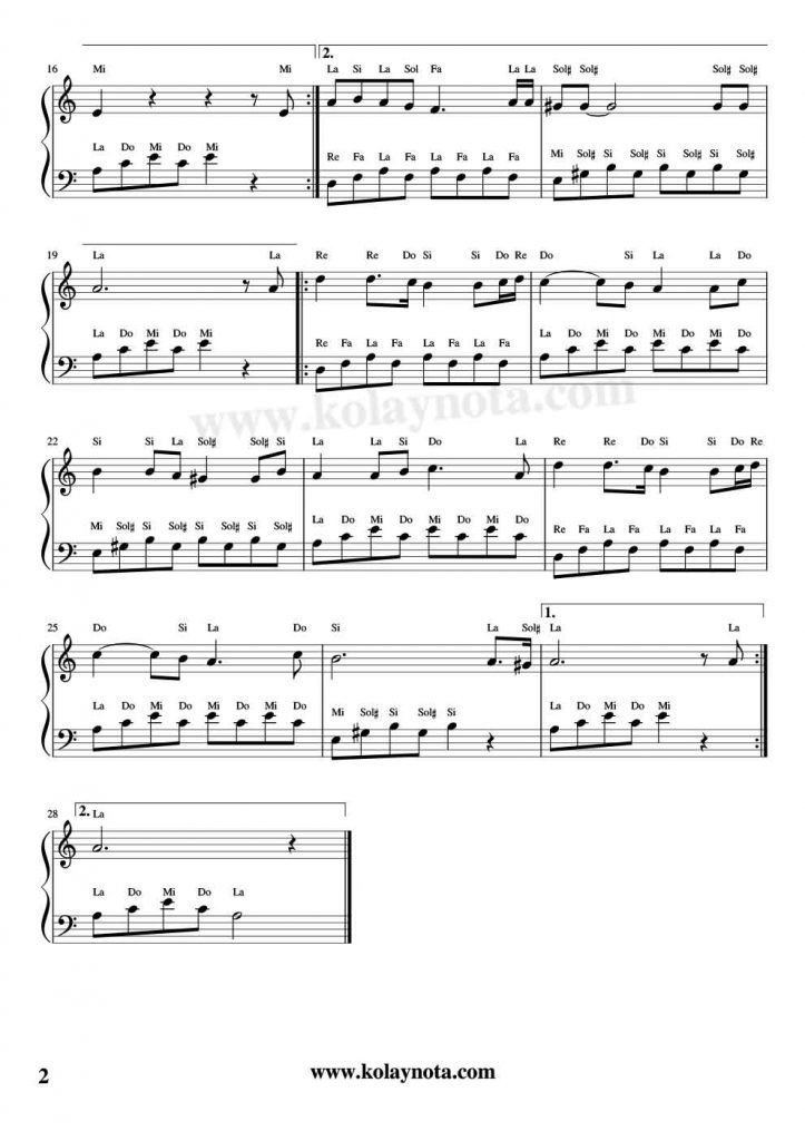 Nasıl Söylerim - Piyano Notası - 2