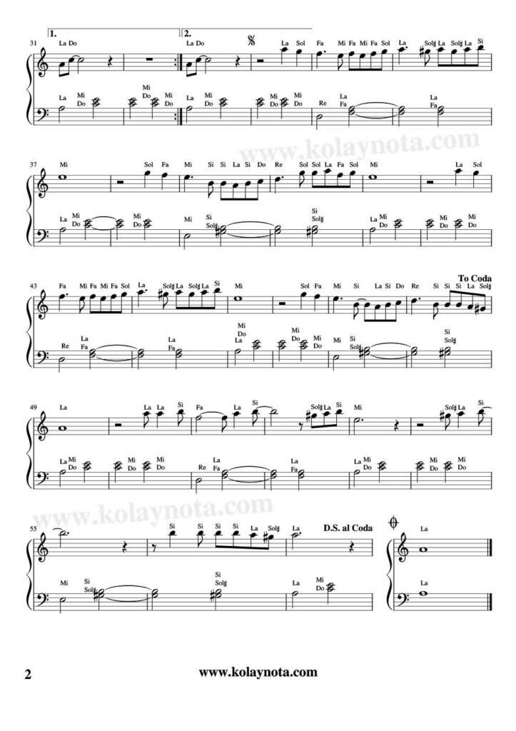 Elbette Piyano Notası - 2