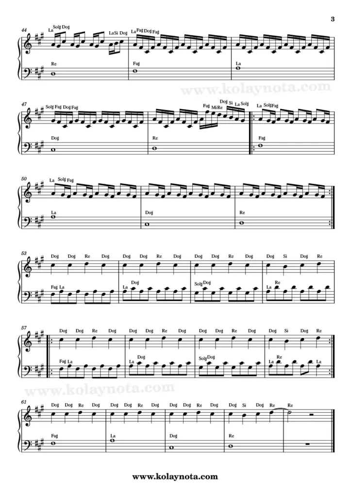 Experience - Piyano Notası - 3