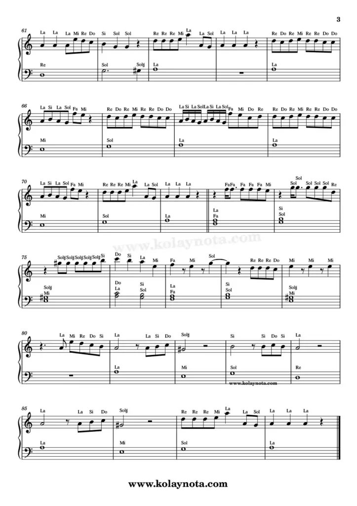 Jisoo - Flower - Piyano Notası - 3