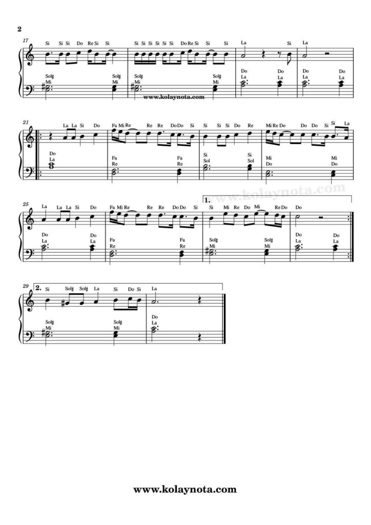 Mesafe - Piyano Nota - 2