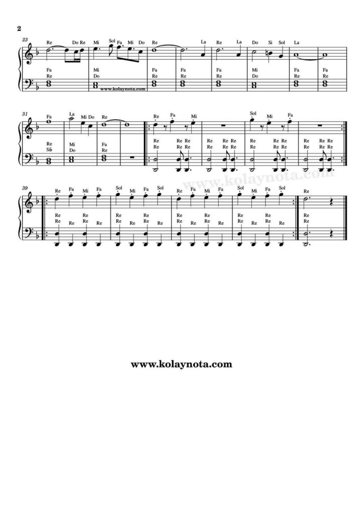 Muhteşem Yüzyıl Piyano Nota - 2