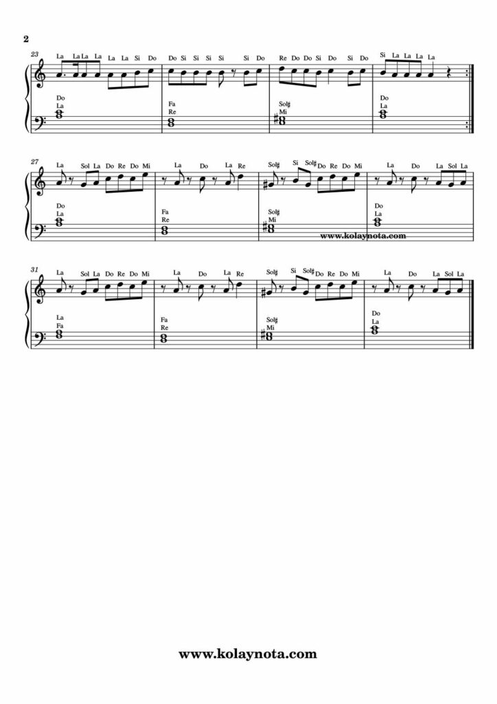 Kara Kedi - Piyano Nota - 2