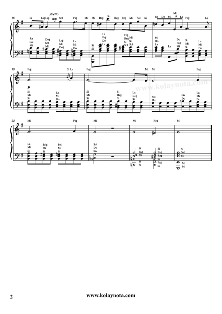 Chopin - Mi Minör Prelüd - Kolay Nota - 2