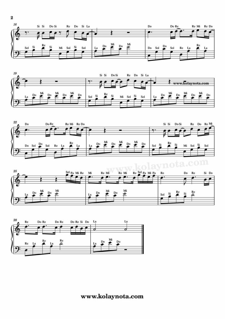 Anlasana - Piyano Nota - 2