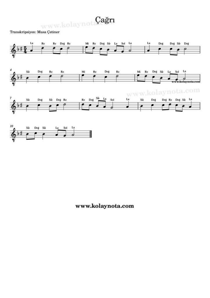 Çağrı - Nota