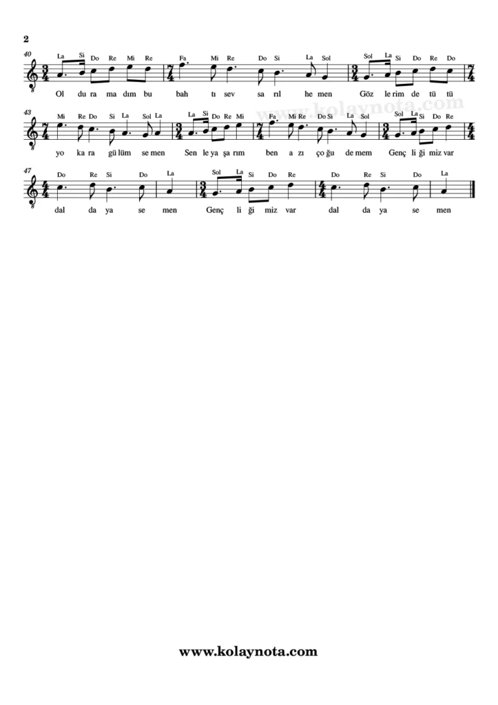 Kömür - Nota - 2