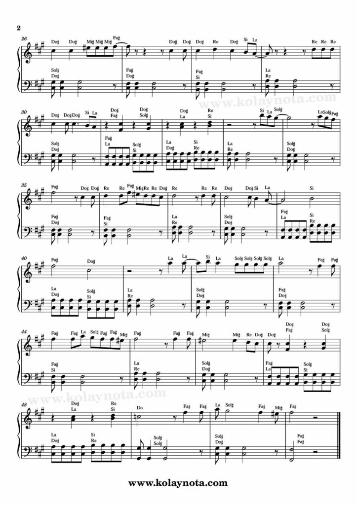 Köprüaltı - Piyano Nota - 2
