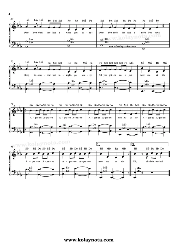 APT. - Piyano Notası - 4. Sayfa