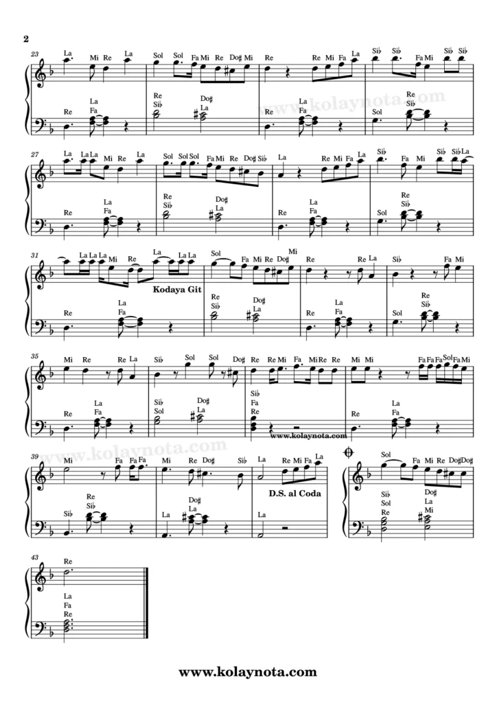 Farzet - Piyano Nota - 2