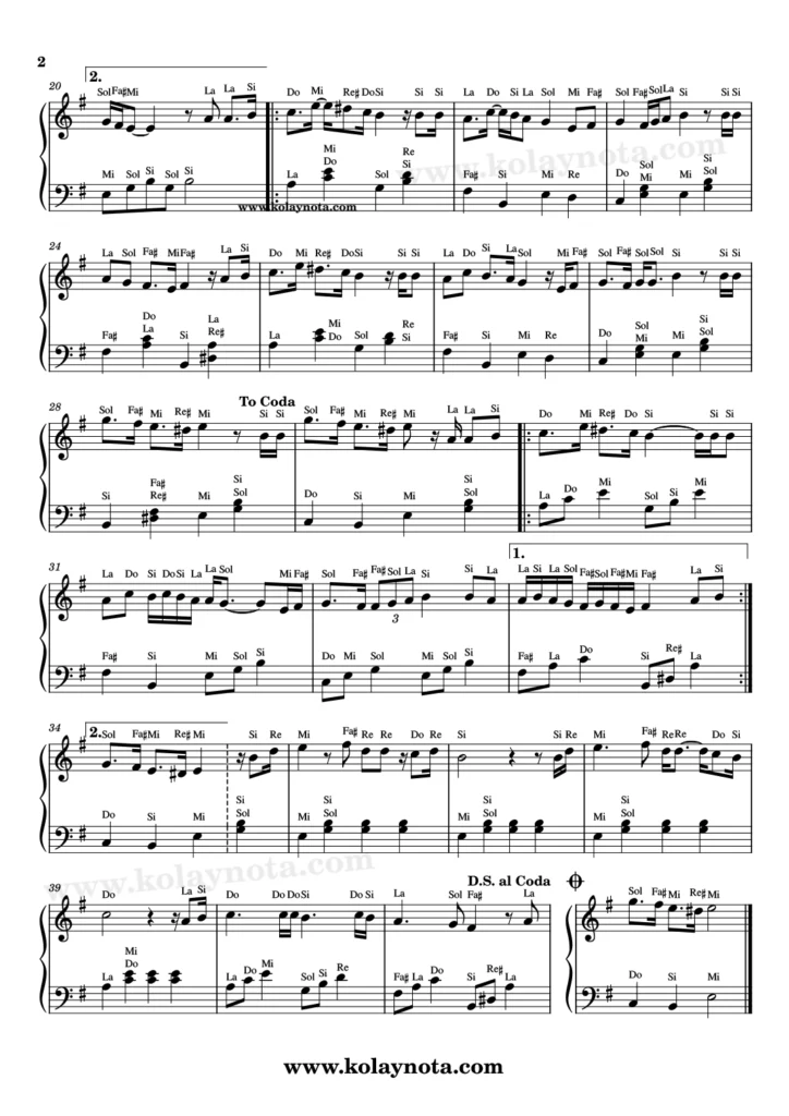 Neyleyim - Piyano Nota - 2