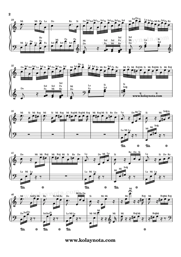 Für Elise - Piyano Nota - 2