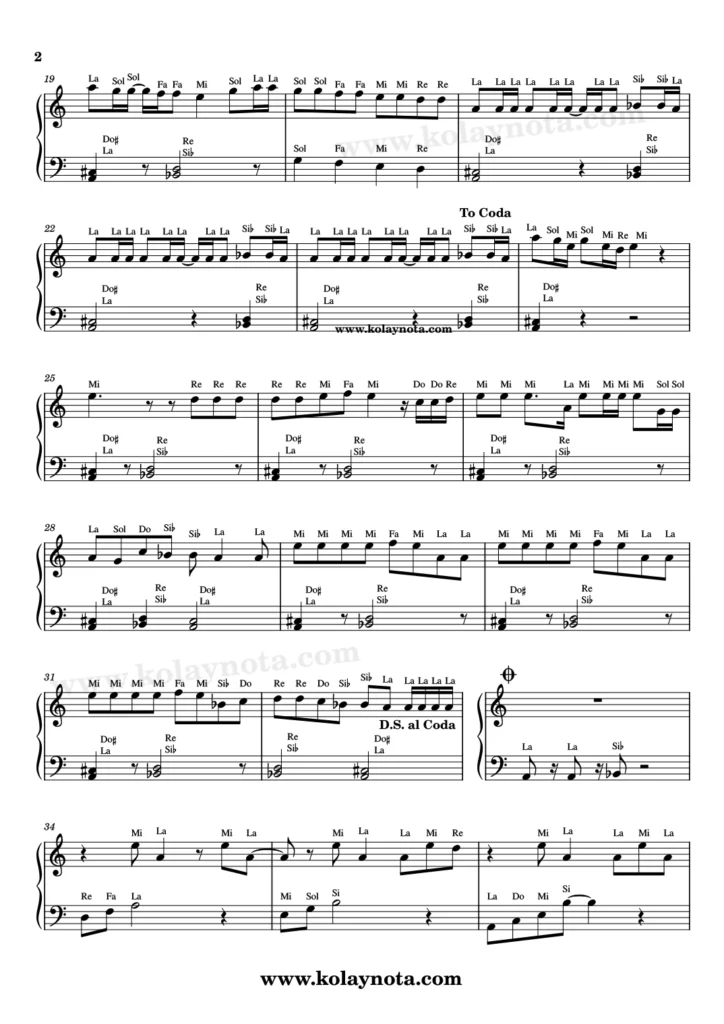 Amatör - Piyano Nota - 2