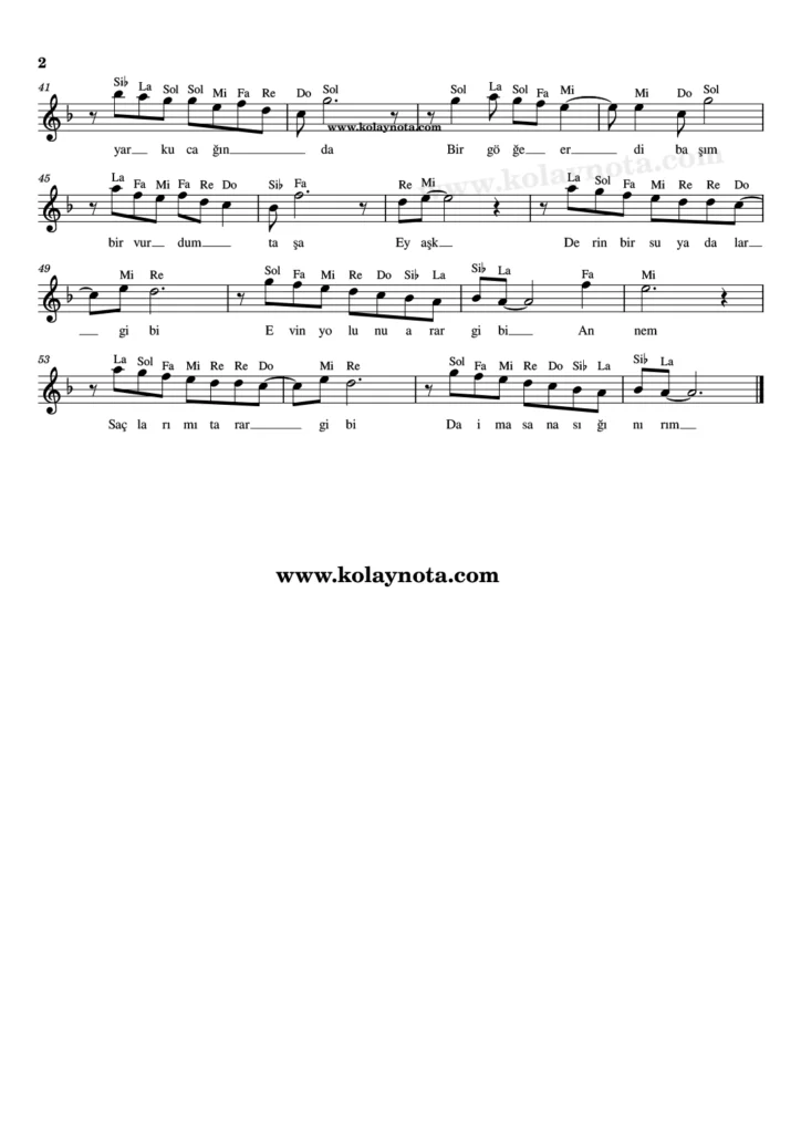 Sezen Aksu - Ey Aşk - Nota - 2. Sayfa