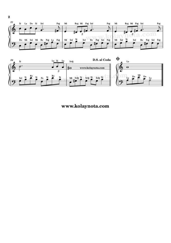 Faure, Pavane Op. 50, piyano düzenlemesi, 2. Sayfa